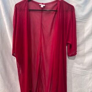 LuLaRoe Sheer Red Kimono